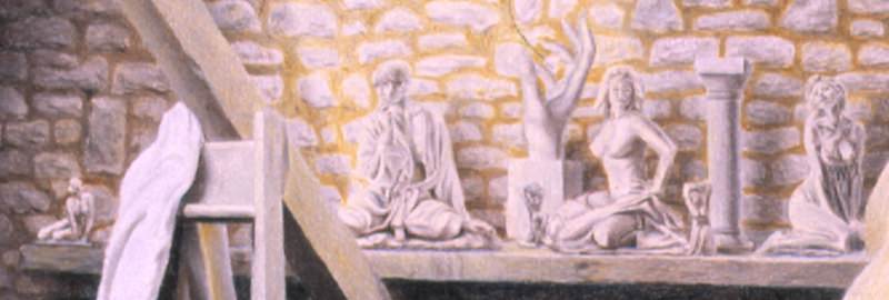 crayons de couleur patrick rogelet  dans l'atelier