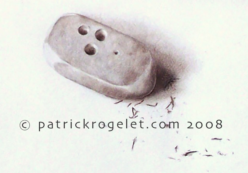 crayons de couleur patrick rogelet autoportrait gomme