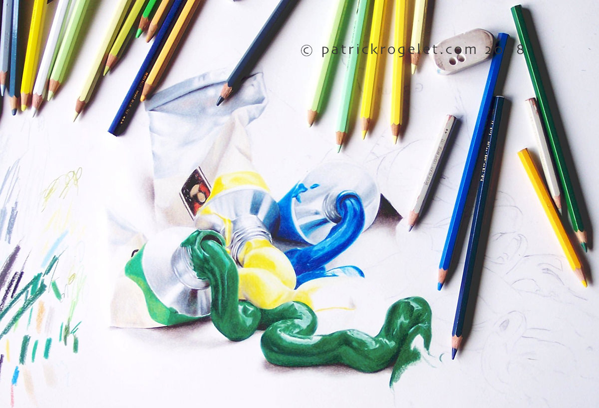 crayons de couleur patrick rogelet l'huile aux crayons