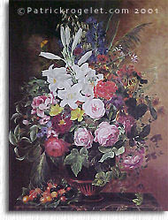 reproduction de "Flowers and Cherries " de Johan Laurents JENSEN (1800-1856)