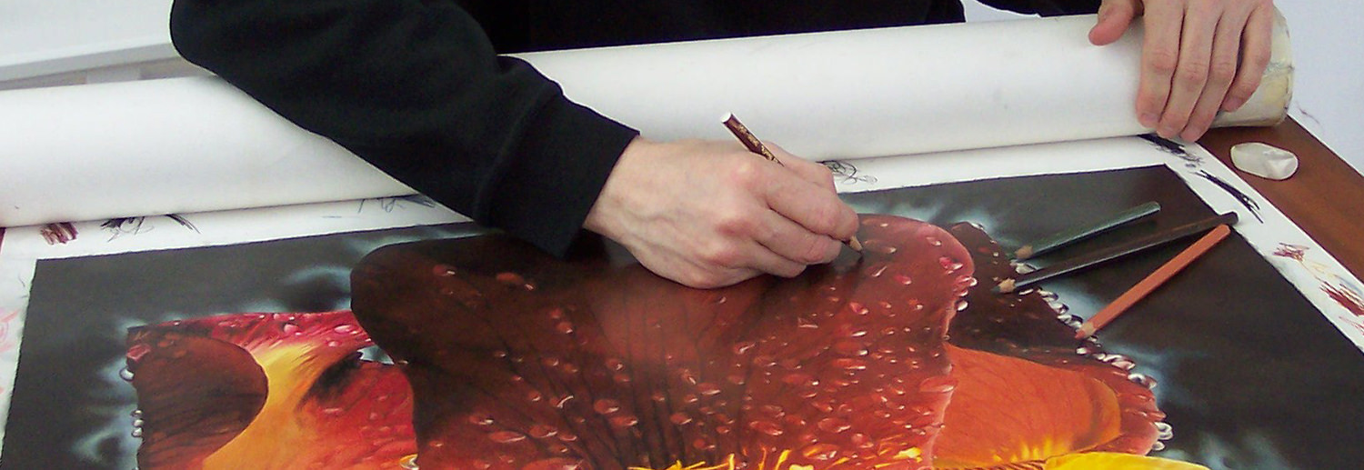 humidification de la mine crayons de couleur